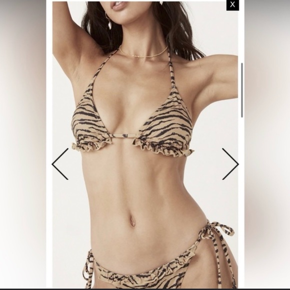 Spell & the Gypsy Banksia Animale Tiger Print Tri Bikini Top - Picture 4 of 7